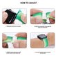 Snap buckle nylon watch band shown in step-by-step adjustment closeups