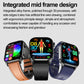 ET580 smartwatch with square AMOLED display and black, brown, and blue bands