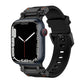 Black TPU watch band with dark Apple Watch and red-accented crown