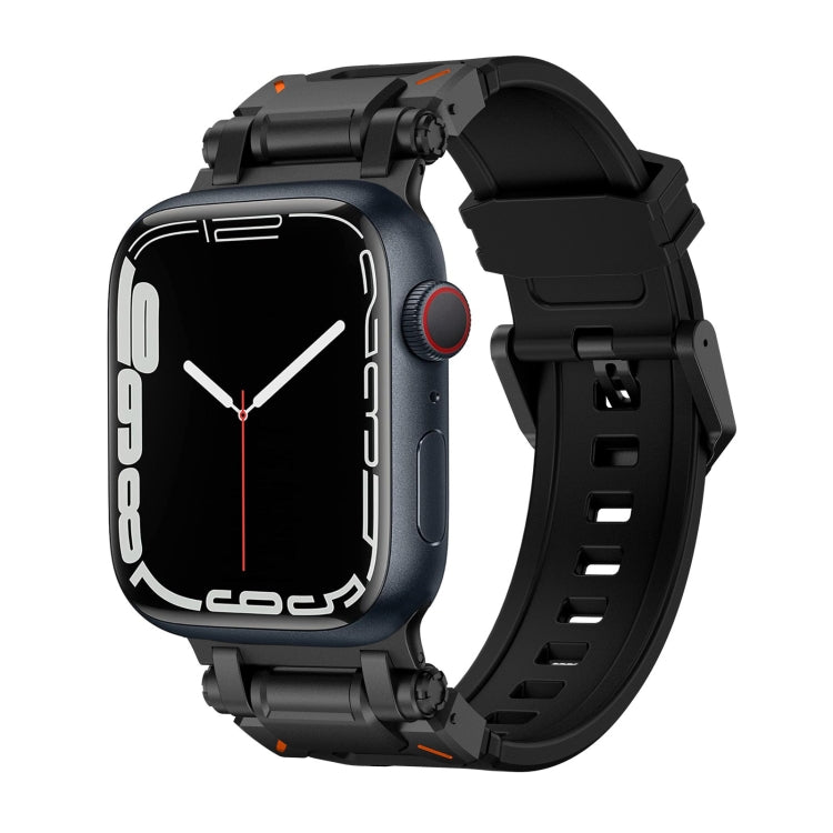 Explorer TPU watch band in black on an Apple Watch