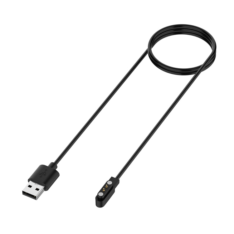 Black magnetic charging cable shown stretched out with both connectors visible