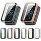 Honor Band 9 screen protector cases in six colors, shown on and off the watch