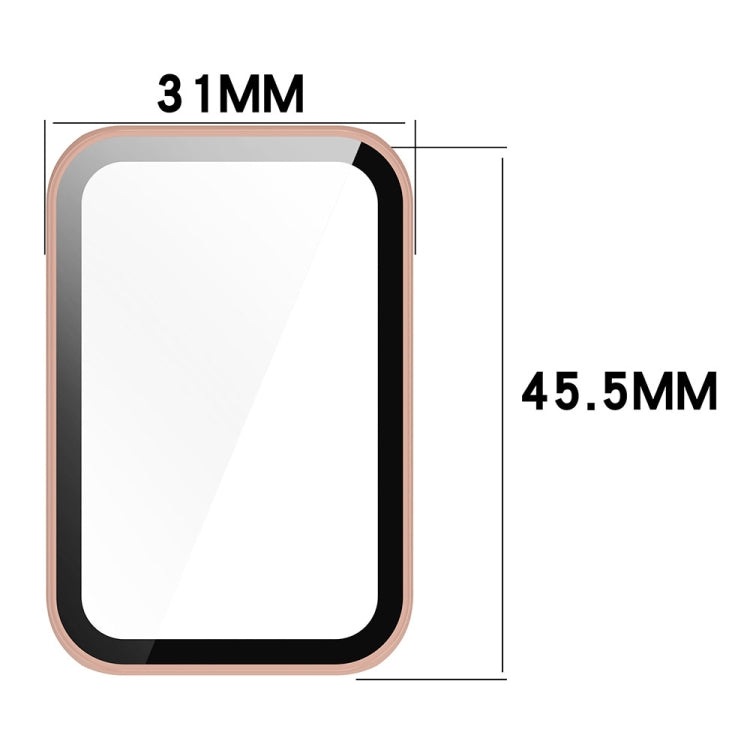 Rose-gold protective watch case with integrated screen protector, 31 by 45.5 mm
