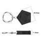 Black keychain smartwatch charger shown from above and side with dimensions