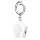 White keychain smartwatch charger with round charging pad and gold contacts