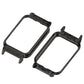 Black metal watch case frame shown at angled views