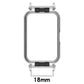 Silver metal watch case frame with 18 mm band connector
