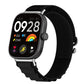 Black nylon loop watch band attached to a smartwatch.
