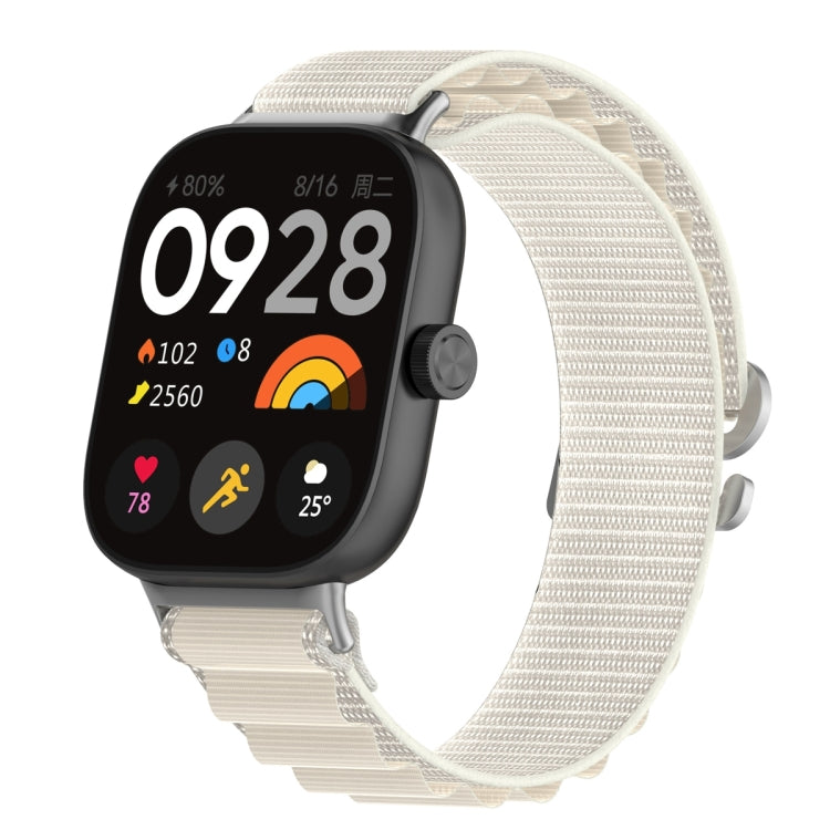 Starlight nylon loop watch band attached to a smartwatch.