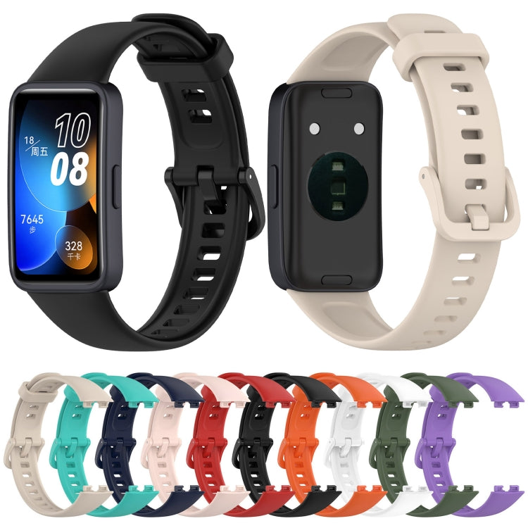 Silicone watch band shown on a tracker, from the front and back, with color options