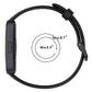 Black silicone watch band with adjustable fit from 5.5 to 8.7 inches