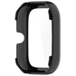 Black protective watch case with integrated screen protector, rear view