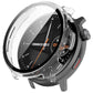 Clear protective watch case with integrated screen protector fitted on a watch