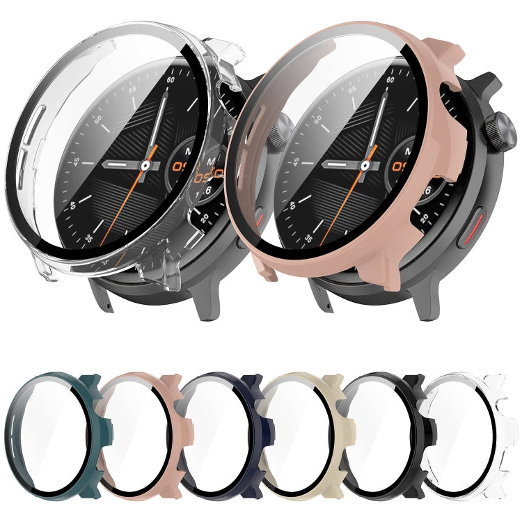 Protective watch cases in six colors, including clear and pink, shown fitted and detached