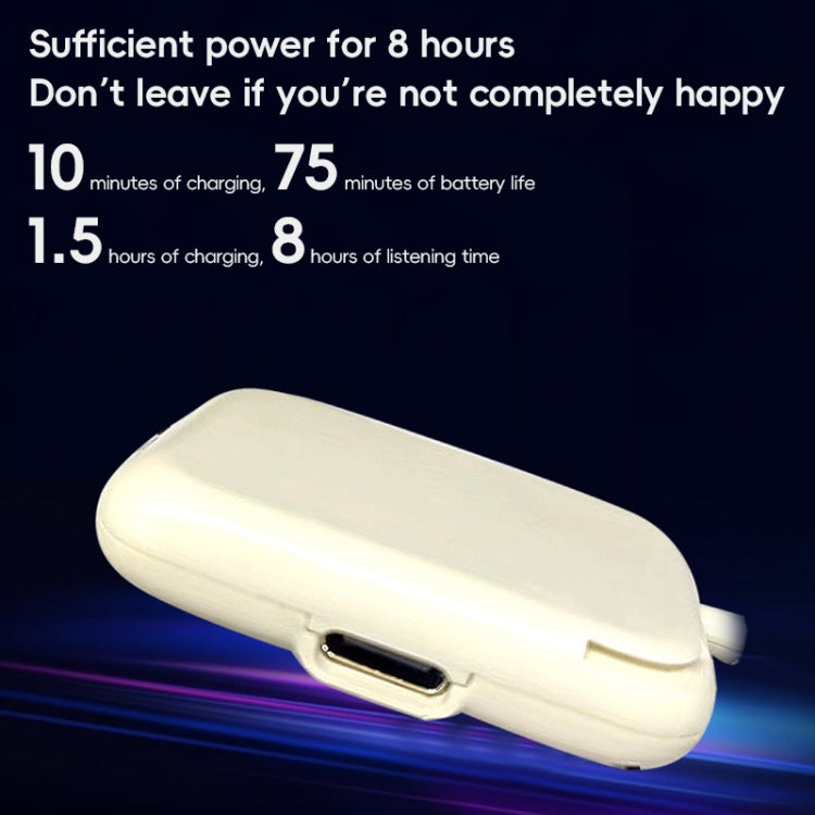 White charging case for a wireless Bluetooth sports headband headset.