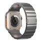 Black linked titanium watch band with magnetic buckle, rear view of smartwatch