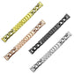 Metal chain watch bands in gold, rose gold, black, and silver, shown without a watch.