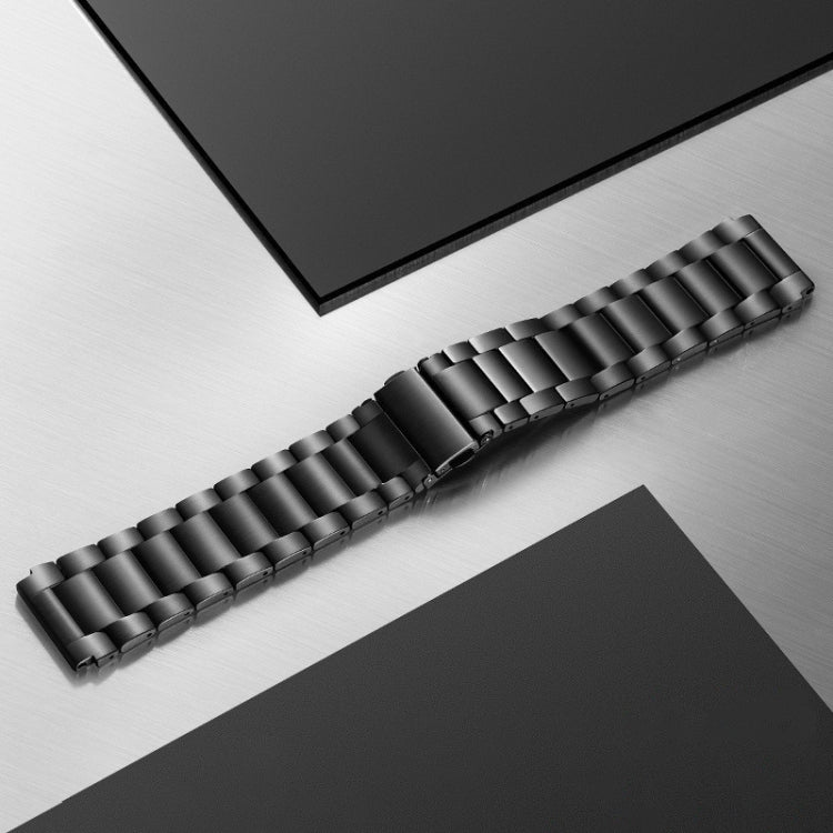 Black three-bead titanium alloy watch band with a magnetic clasp
