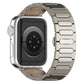 Titanium alloy bracelet band with oval links, shown on a silver smartwatch from behind
