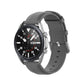 Gray round watch strap with metal pin buckle and adjustment holes