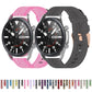 Woven nylon watch strap pair, pink and dark gray with white stripe accents
