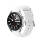 White leather watch strap with metal buckle and perforated adjustment holes