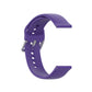 Purple silicone watch strap with metal buckle and side pin, 22mm
