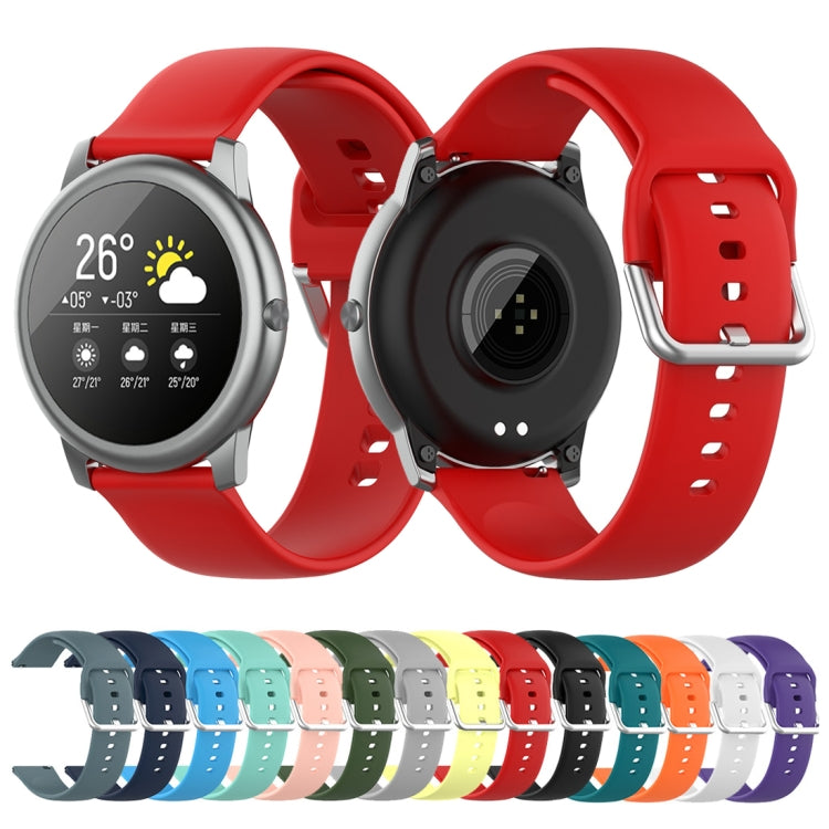 Assorted silicone 22mm watch straps with silver buckles, colors, for Xiaomi Haylou Solar LS05