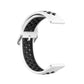 Silicone sport smartwatch strap, white outer with black perforated inner band
