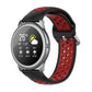 22mm silicone sports two-tone watch strap, black and red perforated band