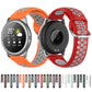 22mm silicone sports two-tone watch straps, orange and red with perforated bands