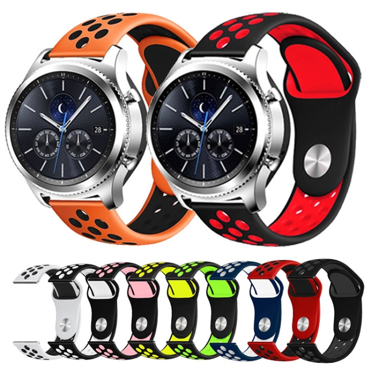 For Smasung Gear S4 Active 22mm Two-color Silicone Replacement Strap Watchband