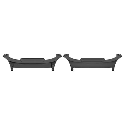 Black metal watch band connector pair, shown from front and back