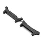 Black metal watch band connector pair, shown at an angle