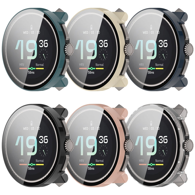 Suunto Race S protective cases with screen protectors fitted on watches in six colors