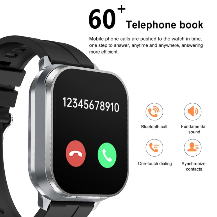 Smartwatch with Bluetooth call screen and one-touch calling icons