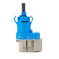 Brake light switch with blue body, gray terminals, and black pin connector