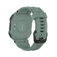 Army green silicone watch strap, back view with pin-and-notch clasp