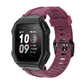 Burgundy silicone watch strap with rugged clasp and textured link holes