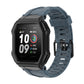 Silicone watch strap replacement band, dark blue blue-gray with buckle and vent holes