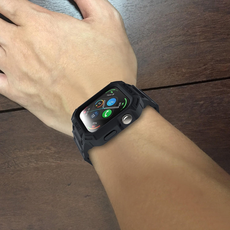 Black protective TPU watch band worn on a wrist