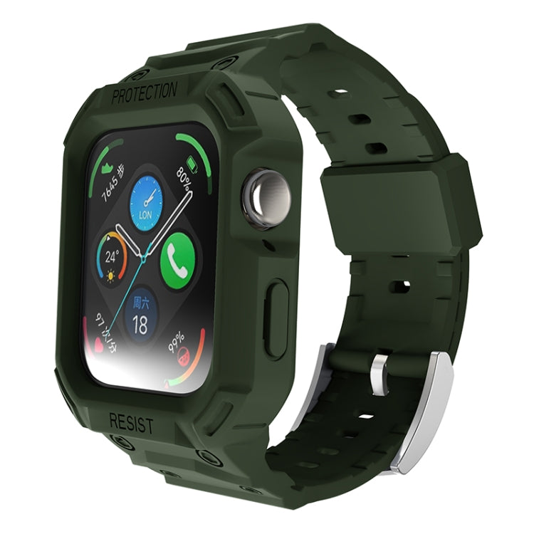 Army green TPU watch band with protective case and buckle for Huawei Watch Fit3