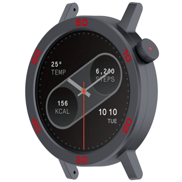 Gray numbered metal bezel ring fitted around a CMF Watch Pro 2 watch face