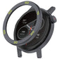 Gray metal watch bezel ring with lime number markings fitted on a CMF Watch Pro 2