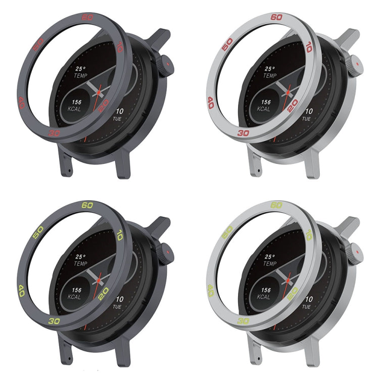 Numbered metal watch bezel rings in four gray and silver color combinations
