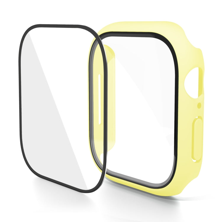 Apple Watch case with integrated screen protector in pale yellow