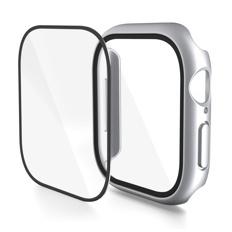 Apple Watch case with integrated screen protector in silver