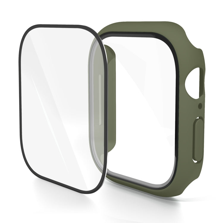 Apple Watch case with integrated screen protector, olive green frame and black trim