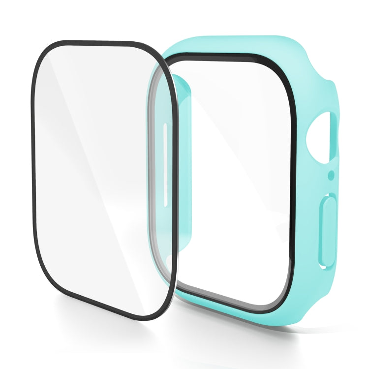 Apple Watch case with integrated screen protector, aqua frame and black trim