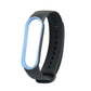 Two-color TPE watch strap for Xiaomi Mi Band 5, black with blue insert and pin holes